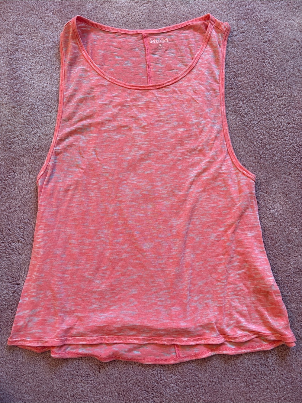 Mudd Juniors Muscle Tank Neon Pink Top Size Medium